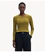 Selected Top SLWANNA LS CREW NECK TEE STR NOOS Fir Green W SNOW WHITE STRIPES