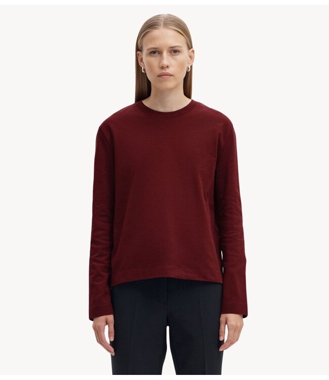Selected Top SLWESSENTIAL LS BOXY TEE NOOS Tawny Port