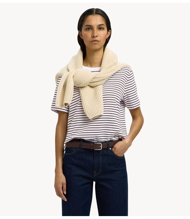 Selected Top SLWESSENTIAL SS STRIPED BOXY TEE NOOS Delicioso MULTI STRIPES