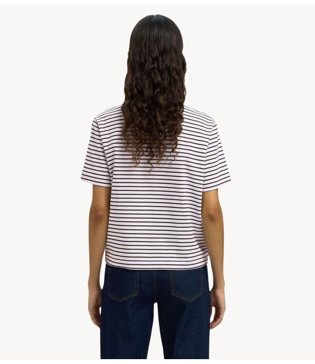Selected Top SLWESSENTIAL SS STRIPED BOXY TEE NOOS Delicioso MULTI STRIPES