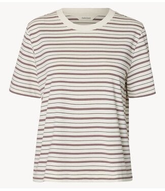 Selected Top SLWESSENTIAL SS STRIPED BOXY TEE NOOS Tawny Port BRIGHT WHITE - THIN