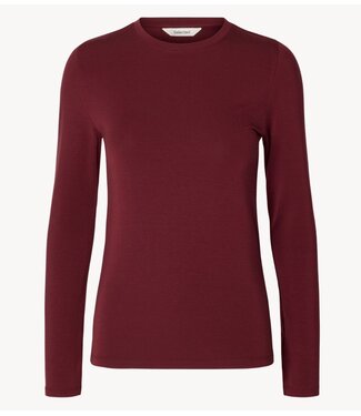 Selected Top SLWMANJA LS O-NECK NOOS Tawny Port