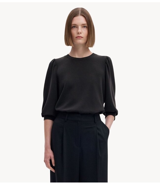 Selected Top SLWTENNY 3/4 SWEAT TOP NOOS Black