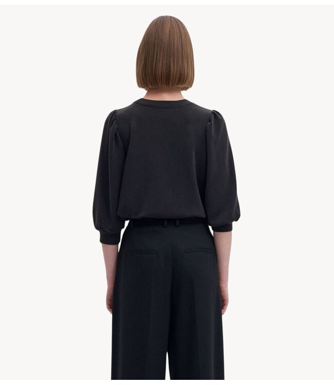 Selected Top SLWTENNY 3/4 SWEAT TOP NOOS Black