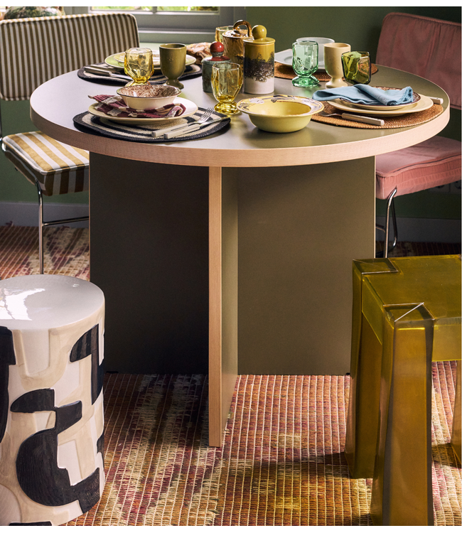 HKLIVING Bijzettafel Ceramic Zwarte Inkt