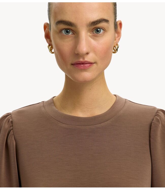 Selected Top SLWTENNY 3/4 SWEAT TOP NOOS Chocolate Chip