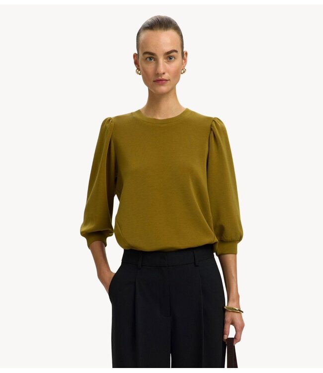 Selected Top SLWTENNY 3/4 SWEAT TOP NOOS Fir Green