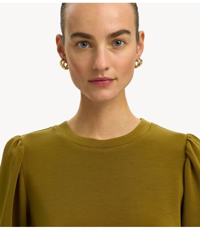 Selected Top SLWTENNY 3/4 SWEAT TOP NOOS Fir Green