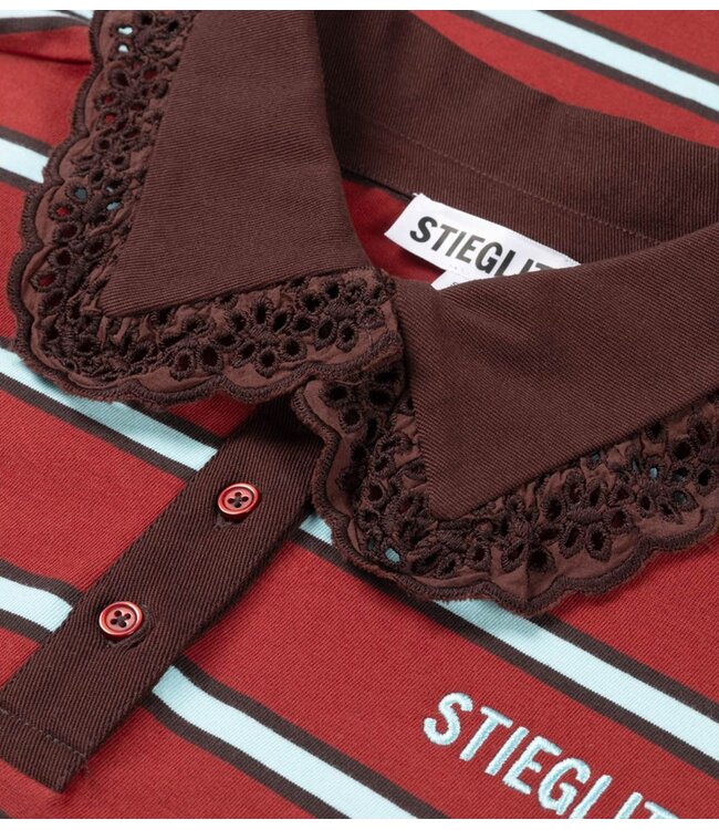 Stieglitz Shirt Cira Polo Wide Sleeve Merlot