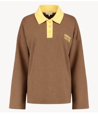 HARPER & YVE Trui POLLIE-JU muddy taupe/hot fudge