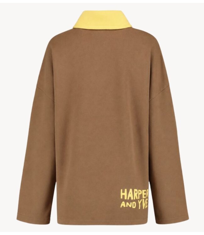 HARPER & YVE Trui POLLIE-JU muddy taupe/hot fudge
