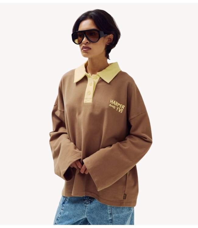HARPER & YVE Trui POLLIE-JU muddy taupe/hot fudge