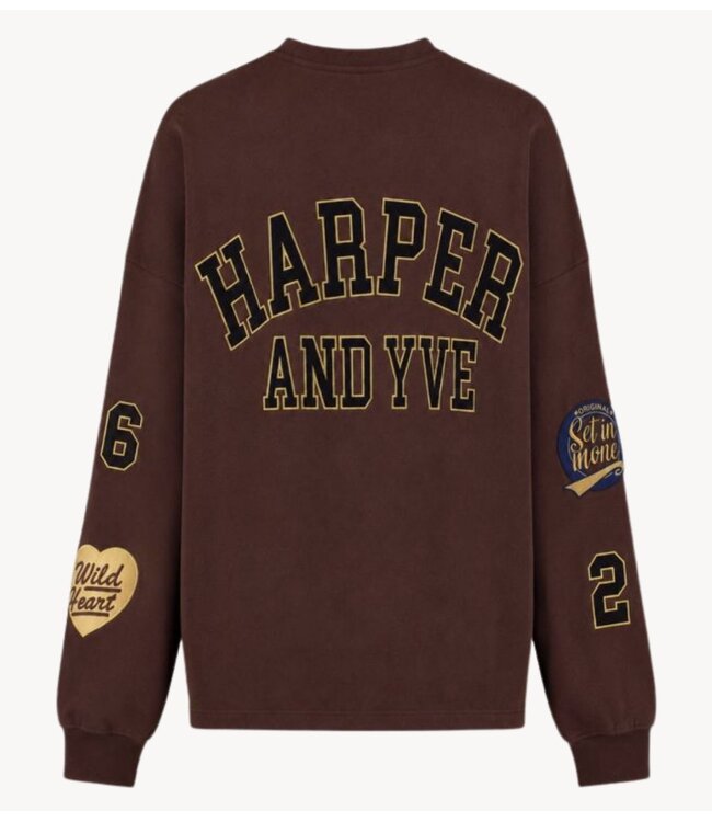 HARPER & YVE Trui PATCH-SW hot fudge