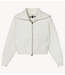10DAYS Vest rib knit zip cardigan ecru