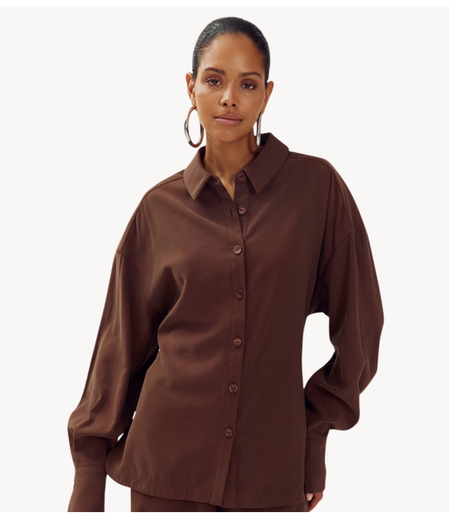 HARPER & YVE Blouse HELENA-LS HOT FUDGE