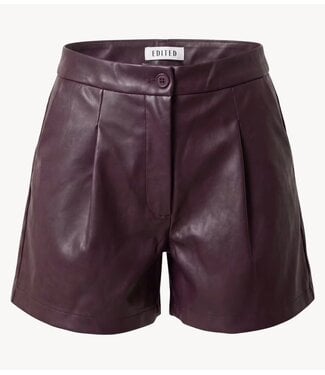 EDITED Broek Silvia shorts PU Plum Perfect
