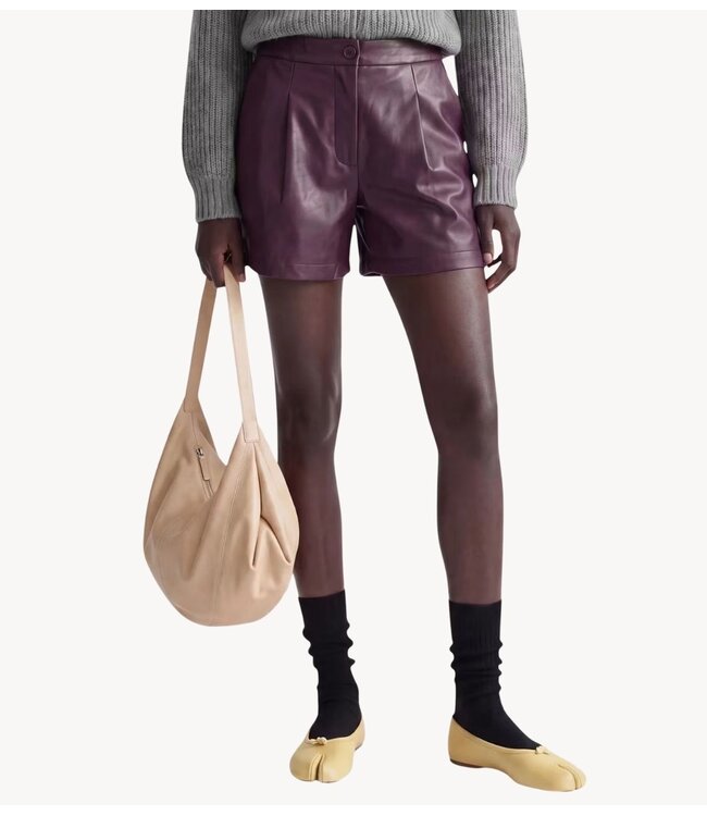 EDITED Broek Silvia shorts PU Plum Perfect