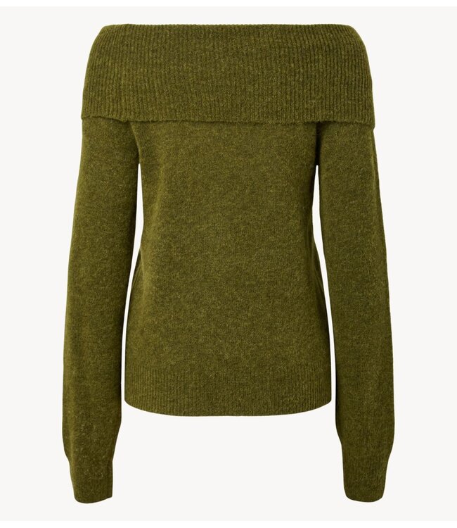 YAS Trui YASJOHI OS WOOL BLEND PULLOVER S. NOOS Fir Green
