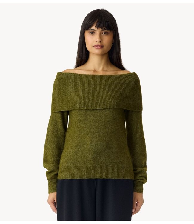 YAS Trui YASJOHI OS WOOL BLEND PULLOVER S. NOOS Fir Green