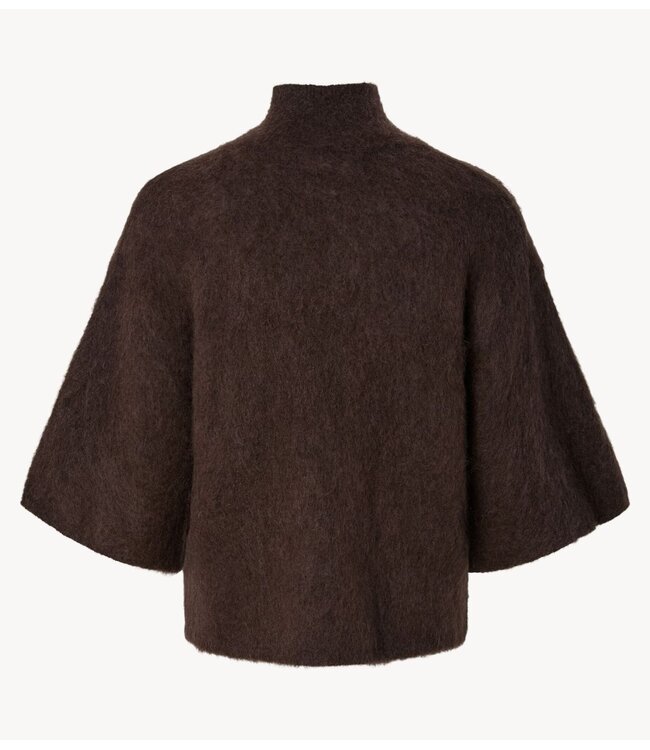 YAS Trui YASTILDE 2/4 MOHAIR BLEND KNIT PULLOVER Mole Melange
