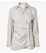 YAS Blouse YASALISA LS LONG WRAP SHIRT Boa Dark olive