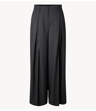 YAS Broek YASELURA HW WIDE PANT Dark Grey