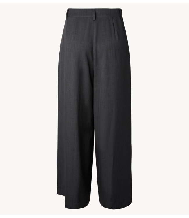 YAS Broek YASELURA HW WIDE PANT Dark Grey