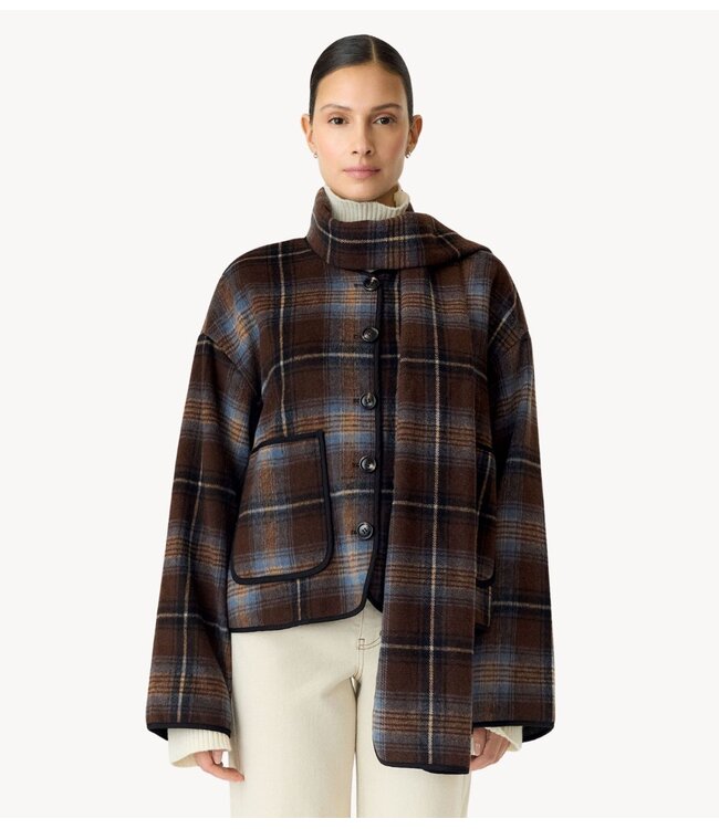 YAS Jas YASCALINO LS SCARF JACKET Carafe Calino checks