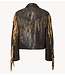 YAS Jas YASFIMU LS LEATHER JACKET - FEST Deep Mahogany