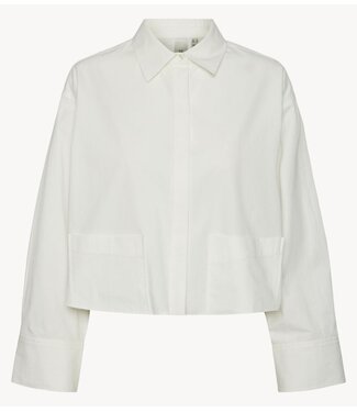 YAS Blouse YASLEE LS SHORT SHIRT S. NOOS Star White