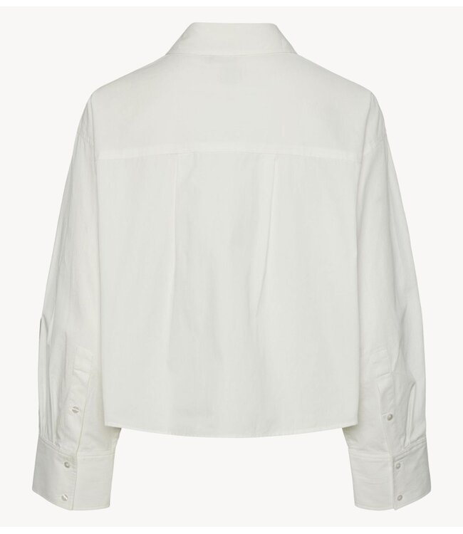 YAS Blouse YASLEE LS SHORT SHIRT S. NOOS Star White