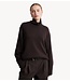 Second Female Trui Alpha Knit T-Neck Dark Brown Melange