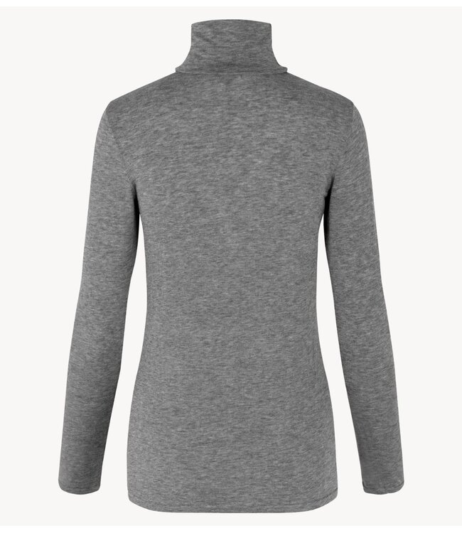 Second Female Shirt Matima T-Neck Tee Grey Melange