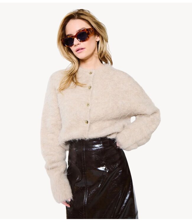 OU. Vest Cardigan Fjell Oat