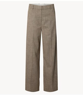 Selected Broek SLWWIDE EZMA MW PANT Chocolate Chip