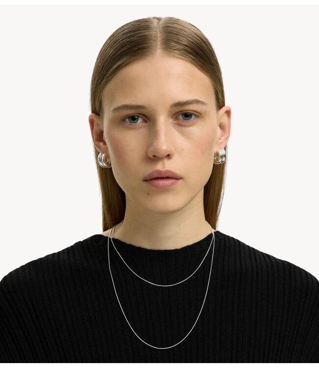 Selected T-shirt SLWCARLY 2/4 STRUCTURE O-NECK Black