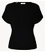 Selected T-shirt SLWCARLY 2/4 STRUCTURE O-NECK Black