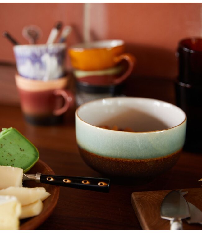 HKLIVING Kom 70s ceramics: noodle bowls geyser (set of 4)