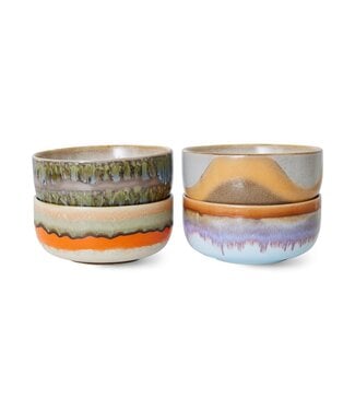HKLIVING Kom 70s ceramics: dessert bowls reef (set of 4)