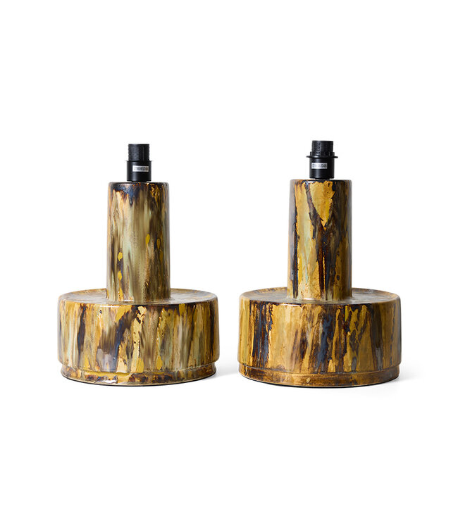 HKLIVING Tafellamp Ceramic lamp base, reactive green