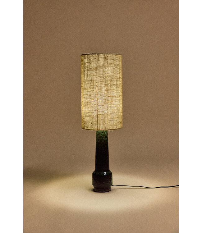 HKLIVING Jute Cilindervormige Lampenkap Jade Groen
