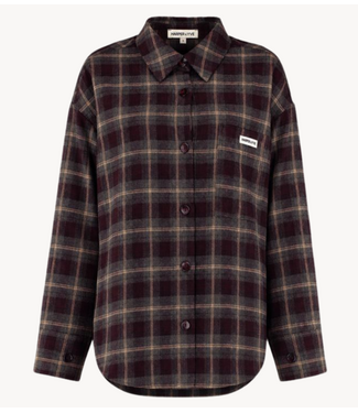HARPER & YVE Blouse JELLA-LS TEAL RED CHECK