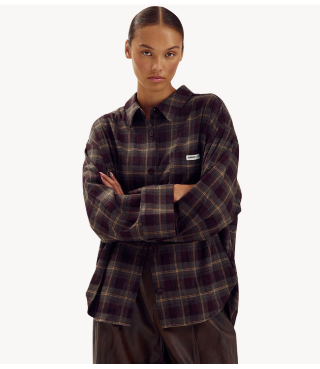 HARPER & YVE Blouse JELLA-LS TEAL RED CHECK