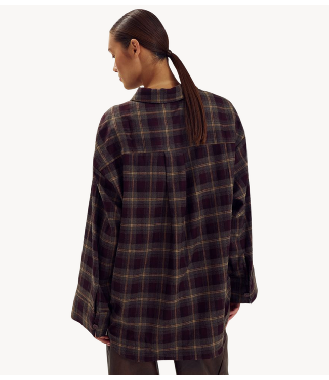 HARPER & YVE Blouse JELLA-LS TEAL RED CHECK
