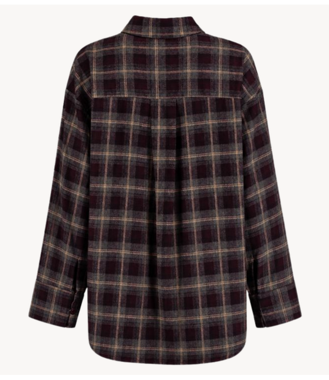 HARPER & YVE Blouse JELLA-LS TEAL RED CHECK