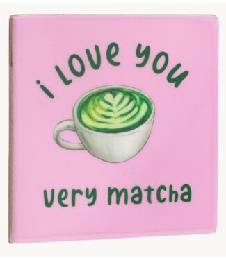 Tegeltje I love you very matcha