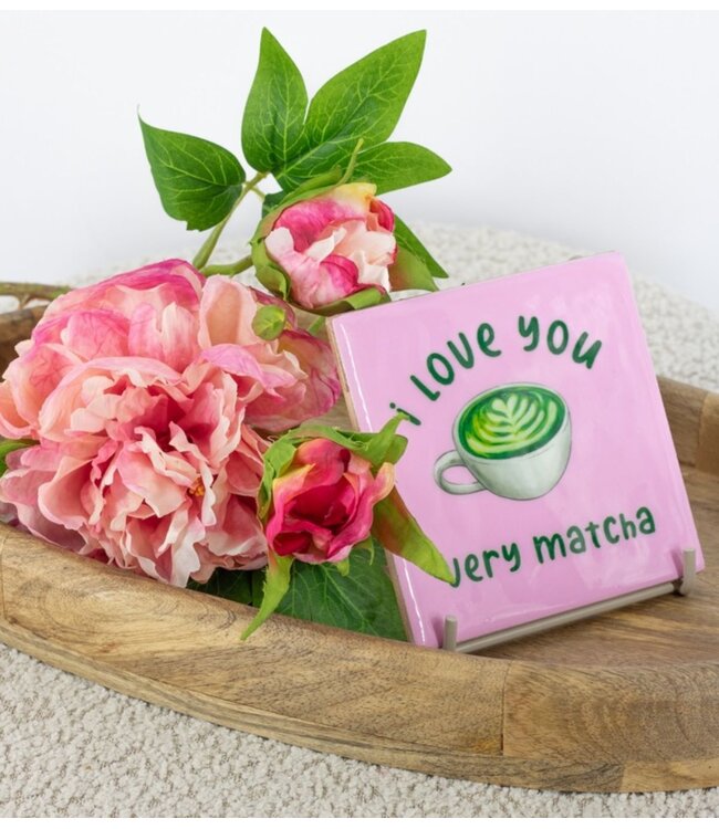 Tegeltje I love you very matcha