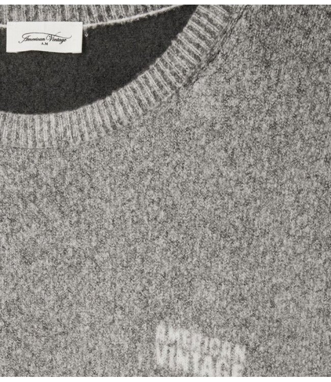 American Vintage Trui Damsville col rond print CARBONE
