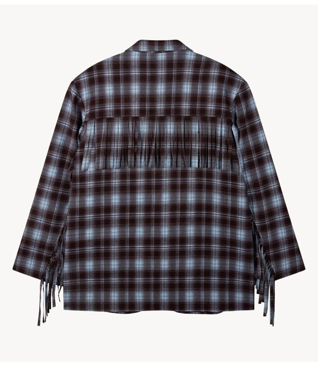 Refined Department Blazer ladies woven check blazer fringes TORI check