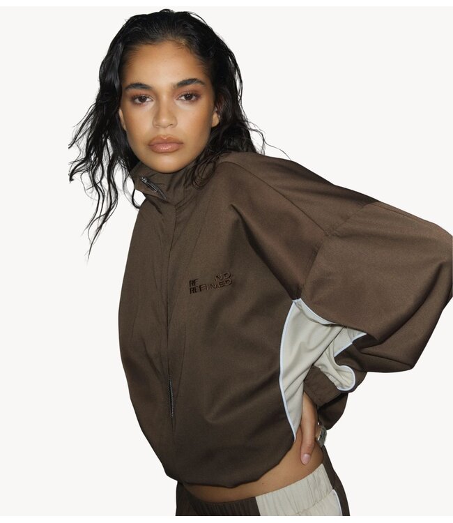 Refined Department Jas ladies woven sporty jacket ANNIE choc brown